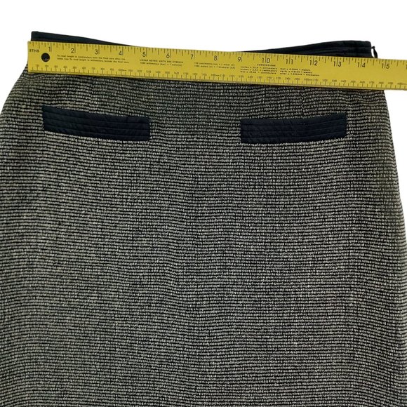 Max Mara Heathered Knit Pencil Skirt Womens 8 Gray Black Wool Blend Knee Length - Picture 6 of 12